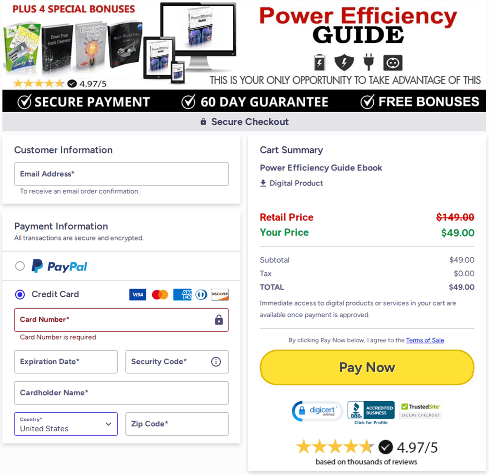 Home Grid Freedom Checkout
